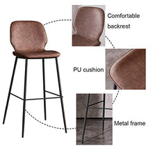 Iron Art Breakfast Sgabelli da Bar Altezza del bancone della Cucina Sedie Sedile in Pelle PU e Gambe in Metallo Nero Carico Massimo 200 kg (Altezza Seduta: 65/75 cm)