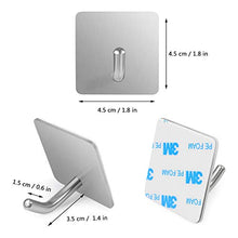 Gancio Autoadesivo, Ganci Appendiabiti in Acciaio Inox, 4 Pezzi Ganci Portasciugamani Ganci Adesivi per Bagno Cucina Porta per Appendere l'accappatoio, Borse, Vestiti, etc(Argento)