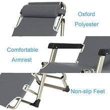 SHUAIIJUAN Sedia per il tempo libero domestico Giardino Sedia pieghevole Sun Lounger reclinabile for Beach Outdoor Patio Campeggio Tempo libero Relaxer sedia Max.Capacità di carico 250 kg - Grey