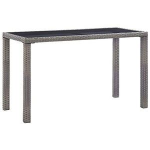 vidaXL Tavolo da Giardino Robusto Elegante Tavola Arredi per Esterni Patio in Polyrattan Antracite 123x60x74 cm Ripiano in Vetro Telaio in Acciaio