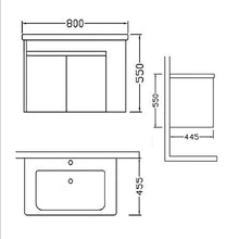 Homemania SNB-799 Mobile per Lavabo Siena 80 da Parete, da Bagno, Bianco, Legno, in MDF, 80x45,5x55 cm