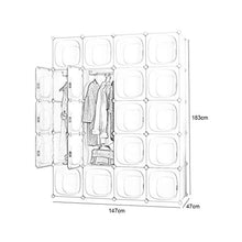 Armadio Plastica immagazzinaggio Pieghevole Guardaroba Semplice Assemblato Composizione (2 Stili) HAODAMAI (Size : 147x47x183cm(A))