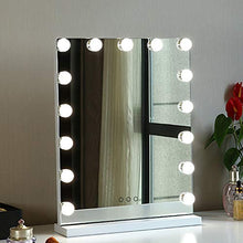 Specchio LED Desktop Specchio per Trucco a LED Evidenzia Sorgente Luminosa a LED 5 cm Specchio Argento ad Alta Definizione Touch Control 3 Temperature di Colore Antiruggine in Metallo