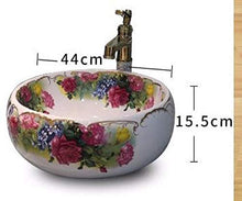 Jgophu Lavabo in porcellana con motivo a rose