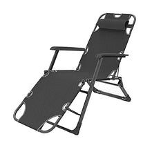 WANGLXFC Sedia A Sdraio, Lettino da Giardino Reclinabile per La Spiaggia, Piscina, Patio Esterno, Campeggio, Reclinabile da Giardino Pieghevole, Black