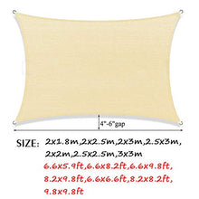 YYQ Tenda a Vela 200X180CM Beige Impermeabile Parasole Anti-Strappo Rettangolare Telo da Sole,per Giardino Feste Pergola