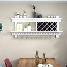 Jiji Portabottiglie per Vino Parete Wine Rack Organizer, Bottle Holder Glass Bar Accessori Scaffalature for 11 Bottiglie di Vino di immagazzinaggio mensola di Esposizione Scaffale per Vino