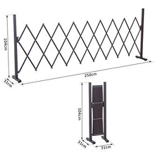 Outsunny - Barriera estensibile retrattile, barriera di sicurezza, 250 x 31 x 104 cm, in alluminio, colore: Cioccolato