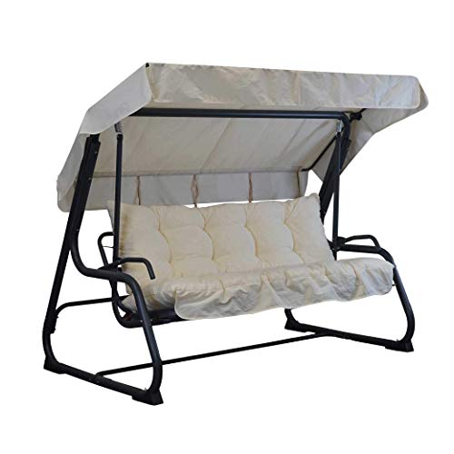 TECNOWEB Cuscini per Dondolo 3 Posti - Incluso nel Ricambio Anche Il tettuccio Coordinato - 100% Made in Italy - Ideale per Esterni (Giardini e Cortili) - Telaio Non Incluso