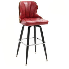 WHOJA Sgabelli da Bar Sgabello Alto Ruotare Retro in Legno massello Pedale di Ferro Cuscino di Spugna 12 Colori opzionali 73 cm di Altezza Sgabelli da Bar Sedie Set (Color : Red)