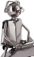 Brubaker Portabottiglie Vino Amanti su Rocker - Oggetto di Decorazione - Supporto per Bottiglie di Metallo - con Biglietto d'Auguri per Il Vino Regalo