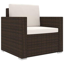 vidaXL Set Divani da Giardino 8 pz con Cuscini Foderati Lavabili Modulare Leggero Elegante Arredi da Esterno in Polyrattan Marrone Telaio in Acciaio