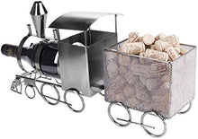 BRUBAKER Portabottiglie Locomotiva - Portabottiglie Scultura in Metallo - 42 cm Regalo di Vino con Figura in Metallo per Macchinisti e Fan Della Ferrovia - con Biglietto D'auguri