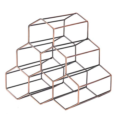 YUXO Scaffale Portabottiglie Vino Tavolo Wine Rack a nido d'ape Bottle Holder Forma Vino Stile Europeo supporto in metallo Ferro Processo vino cremagliera di esposizione for la decorazione domestica D