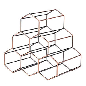 YUXO Scaffale Portabottiglie Vino Tavolo Wine Rack a nido d'ape Bottle Holder Forma Vino Stile Europeo supporto in metallo Ferro Processo vino cremagliera di esposizione for la decorazione domestica D