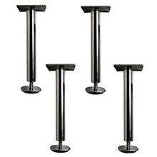 Furniture legs Set di 4 Gambe Mobili, Piedini di Appoggio in Acciaio Inox Spazzolato Piedini Regolabili di Ricambio per Mobile Bagno, in Oro/Argento