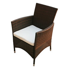 Festnight Set Tavolo Rettangoalre e 6/8 Sedie Poltrone da Giardino Esterno in Poly Rattan Marrone/Nero,Set Mobili da Giardino in Rattan,Set Tavolo e Sedie da Pranzo da Giardino Esterno in Rattan