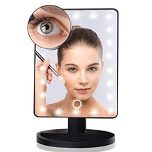 YXZQ Specchio per Il Trucco, Specchio dimmerabile Illuminato a LED con Touch Screen Specchio da scrivania Staccabile con ingrandimento 10X, Specchio da Barba Portatile e ad Alta Definizione