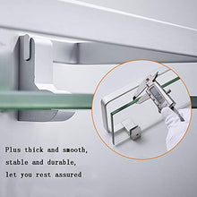 Mensole bagno Mensola in Vetro Temperato per Bagno Doccia, Portasciugamani Mensola Anteriore A Specchio Rettangolare A 1 Livello da Parete, con Space Aluminium Rail Senza Forare Mensole per doccia