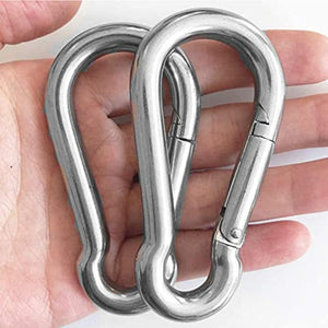 Amaca Ganci Appesi Kit Heavy Duty Oscillazione Piastra Appendini Heavy Duty in Acciaio Inox Eye Con Moschettone Viti Moschettone Per Swing Argento