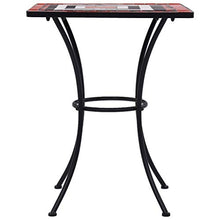 UnfadeMemory Tavolino Bistrot con Mosaico Terracotta e Bianco 60 cm Ceramica