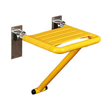 LXLAMP Sgabello Doccia Antiscivolo Regolabile in Altezza Sedia for Doccia in Acciaio a Parete, Sedile for Doccia Ribaltabile con Piedini in Gomma for Anziani e Mobilità Limitata 400 kg Giallo