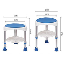 CLJ-LJ Sedili doccia Sgabello rotondo 360 ° di rotazione in lega da bagno Sgabello in alluminio for donne incinte Anziani E Disabili Altezza regolabile antiscivolo Bathing Sgabello - Blu - portante 16