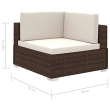 vidaXL Set Divano da Giardino 15 pz in Polyrattan Marrone Sofa con Cuscini