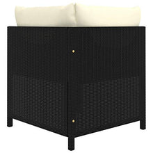 Tidyard Set 7 pz Divani Modulari Angolari da Giardino in Polyrattan Nero con Penisola e Cuscini,Set Divani da Esterno in Rattan,Divano Angoalre ad Angolo,Divano Modulare,Divano con Penisola