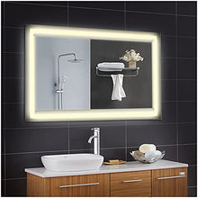 Kjzeex Specchio da bagno a LED, 50 x 70 cm, con illuminazione, luce bianca fredda, specchio da parete con interruttore touch