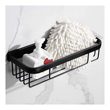 WDGNY Mensola Bagno Doccia Caddy Spazio Alluminio Foratura Bagno Griglia Mensola A Parete Rack Antiruggine Nero 34 cm 0728