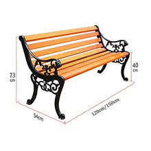 3 Posti Panca da Giardino In Legno da Esterno,Struttura In Ghisa E Legno Massello Anticorrosivo Schienale Panchina del Parco Panchine da Terrazza,Sedia da Veranda Resistente Alle Intemperie