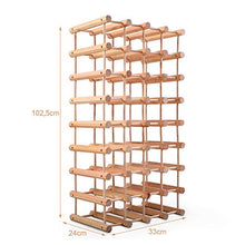 Goplus Portabottiglie Scaffale di Vino Portavino in Legno di Pino da 40 Bottiglie Legno Naturale 102,5x24x33cm