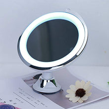 Mirror Specchio Luminoso a LED, Specchio 7X, Lente d'Ingrandimento, Specchio Ventosa, Specchio da Bagno, Specchio da Bagno unilaterale, Specchio cosmetico (Bianco Argento UV)