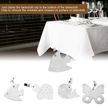 Agatige Pesi per tovaglia 4 Pezzi, Clip per tovaglia con Pendente in Acciaio Inossidabile per Picnic in casa(A Forma di Tartaruga + Balena + Pesce + Papillon)
