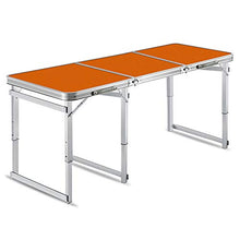 WNN-URG Tavolo Pieghevole da Esterno con Maniglia Portatile di Campeggio di Picnic Tabella Buffet Mercato Wedding Garden Party Auto al Coperto URG (Color : Arancia)