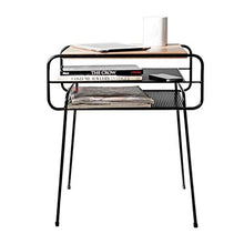 Comodini Semplice Moderna Ferro Battuto Comodino Nordic Piccolo tavolino Comodini o Tavolo con 2 Livello Shelving Comodini Letto (Color : Black)