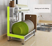 &ripiano di stoccaggio Scaffale di stoccaggio della cucina, Scolapiatti in acciaio inossidabile Scolapiatti Bacchette multifunzione for uso domestico Tagliere Scaffale Unità -2 Strati Scaffale di fini