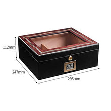 Minmin Cigar Box Desktop Humidor Cedar Wood grande capacità fumatori continentale Cigar Cabinet Skylight, 295x247x100mm accessori del sigaro (Size : 295x247x100mm)