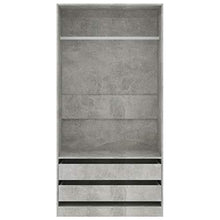 Irfora Armadio, Armadio per Ingresso, con 2 cassetti, in Truciolato 100x50x200 cm Grigio Cemento