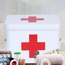Fdit Contenitore a 2 strati per contenitore di medicina di famiglia, contenitore di pronto soccorso per la famiglia Organizzatore di scatole di medicinali per uso domestico di emergenza