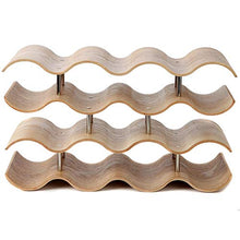 ZLASS Portabottiglie, portabottiglie in Legno Ondulato da appoggio impilabile, portabottiglie Decorativo a Quattro Strati per 14 Bottiglie per scrivania, Cucina, Armadio, Frigorifero
