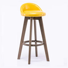 Sgabelli Da Bar, Sedia Da Bar Semplice In Legno Con Schienale Basso, Con Sedile In PU E Girevole A 360 Gradi, Per Cucina Domestica, Sgabello Alto Da Banco Per Colazione (63 Cm, 8 Colori(Color:giallo)