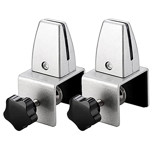 XYEQZ Staffa di Supporto Divisorio per Scrivania da Ufficio in Alluminio da 2 Pezzi, Supporto per Clip per Pannello Privacy con Base Autoportante per Schermo in Plexiglass O Acrilico,Argento,A