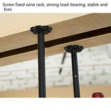 Portavini Portabottiglie in Metallo A Soffitto, Regolabile in Altezza, Portabottiglie in Ferro Multifunzionale, Portabottiglie, Adatto per Ristoranti, KTV, Bar, Nero