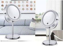 LBWARMB Trucco Specchio con luci Specchio per Il Trucco LED-LED a LED Doppia Lati 1x / 10x Specchio cosmetico 7 Potente Rotazione a 360 Gradi con specchi per Il comò da Bagno