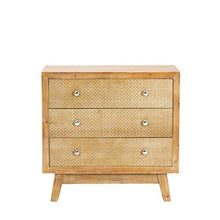 Pureday Comò Jytte - Cassetti con Motivo a Spina di Pesce - Look Vintage - Legno - Una Larghezza di Circa 85 cm