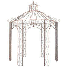 vidaXL Padiglione da Giardino Stabile per Piante Rampicanti Stile Vintage Design ad Arco Resistente Gazebo Chiosco Tendone Marrone Anticato in Ferro