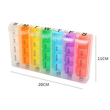 wanzhaofeng Weekly Pill Organizer, Pop-up Pillola e Vitamin Pill Planners, Scatola per Pillole Trasparente a 28 Griglie 7 Colori, Contenitore per Pillole