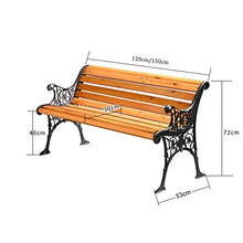Doghe In Legno Panca da Terrazza da Giardino,Panchina da Esterno Con Schienale E Braccioli,Struttura In Ghisa E Sedile Decorativo In Legno Massello Anticorrosivo,Per Portici, Panchine D'ingresso